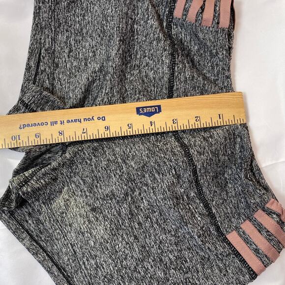 Always Heathered Activewear Gray Shorts SMALL Black Flat Front Stripe Detail - Picture 4 of 7